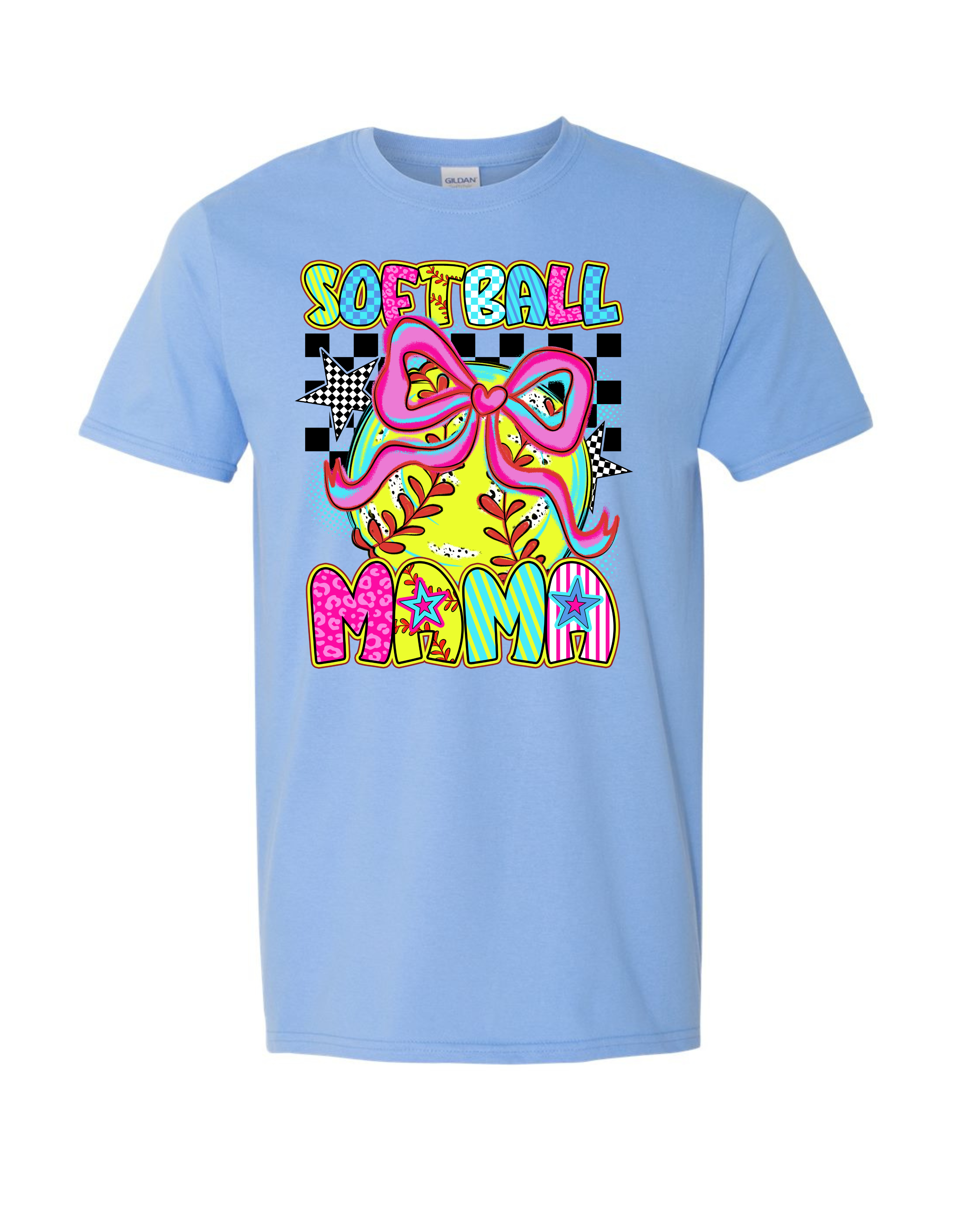 Softball soft style tee - carolina blue