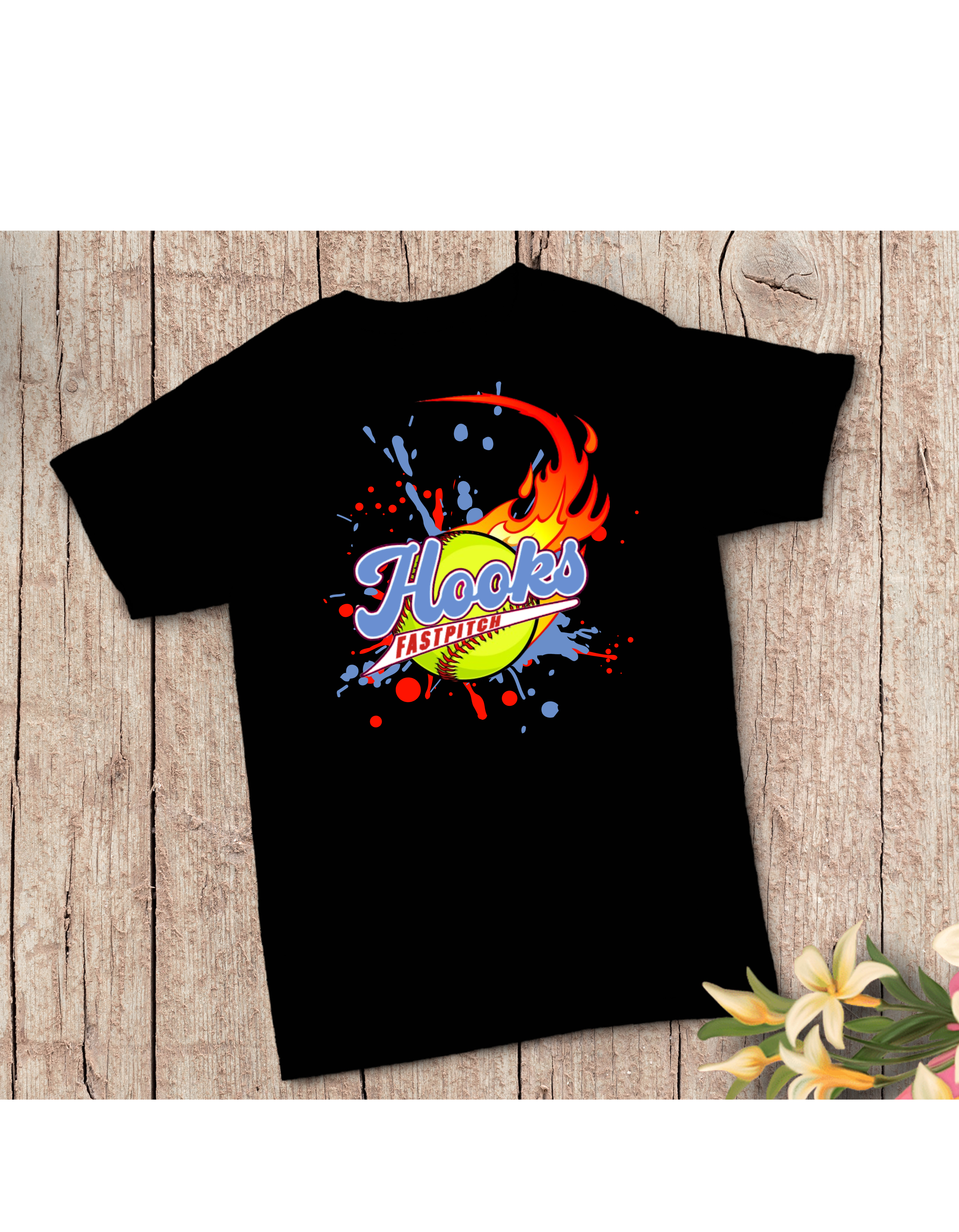 Hooks Fastpitch Black Tee
