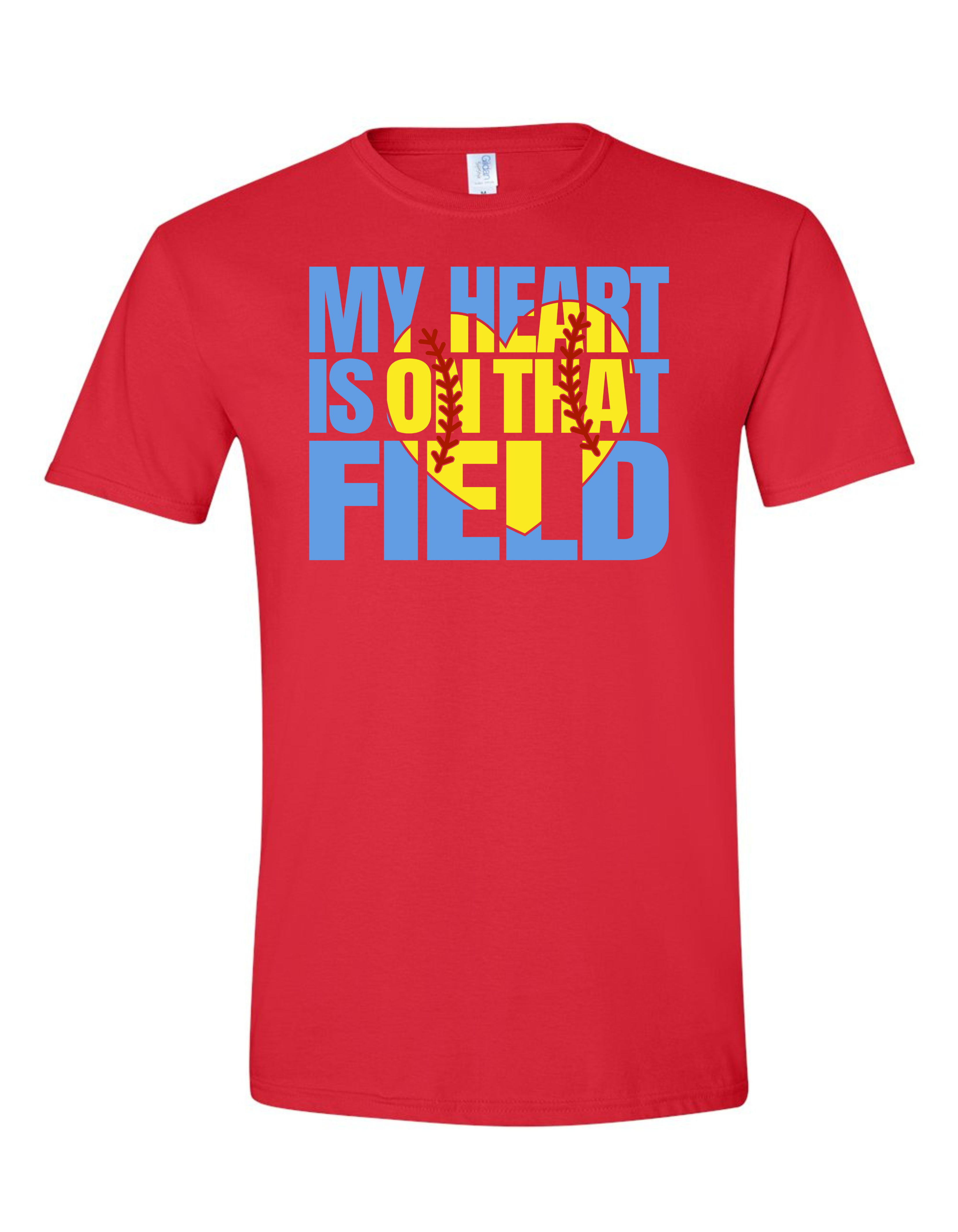 My heart is on that field Red tee