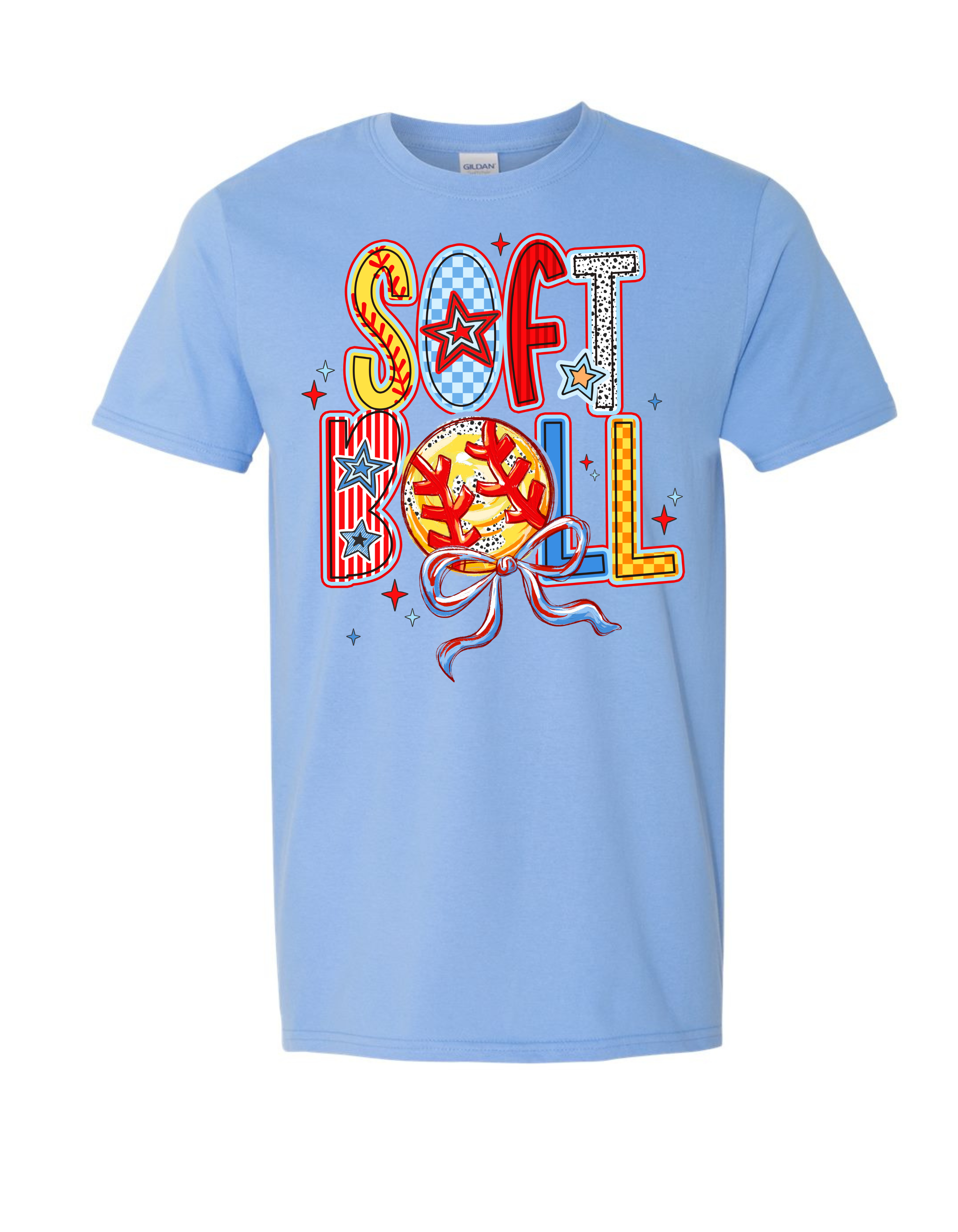 Hooks Softball soft style tee - carolina blue